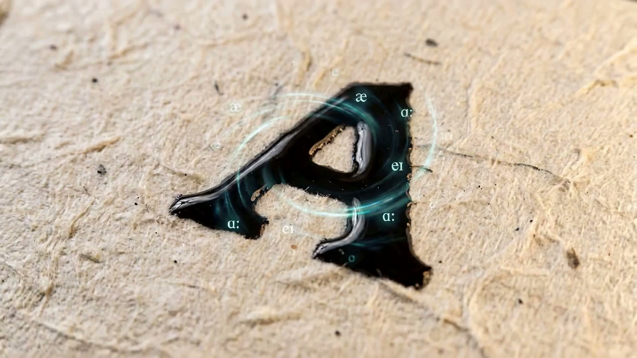 A glossy letter 'A' with phonetic markings illustrates foundation literacy and phonics skills.