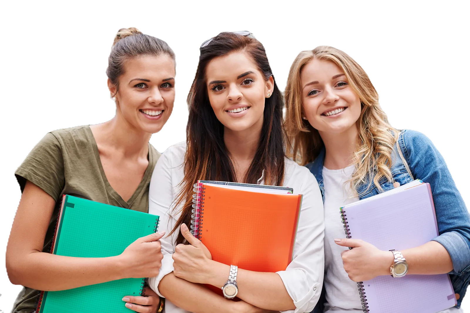 Three students studying together, showcasing the supportive learning environment of our LLND courses.