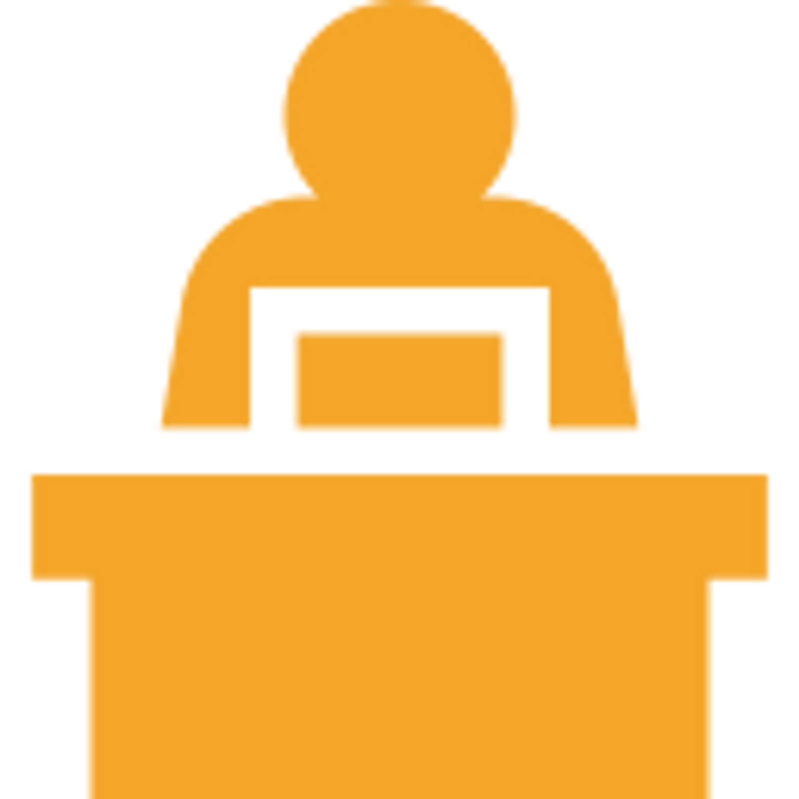 Workplace Icon | CAQA LLND An icon shows a person at a reception desk, representing employability skills.