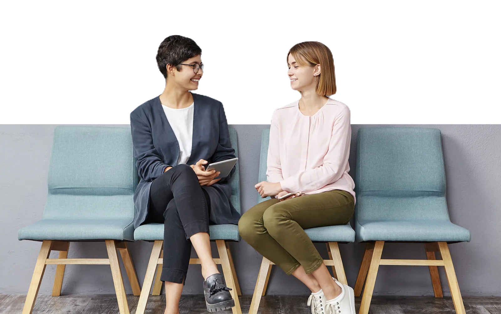 Young women waiting confidently for a job interview